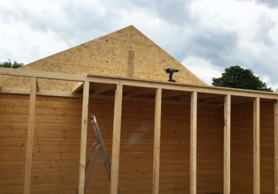 Wände, Dachgerüst, Unterkonstruktion: unser Rohbau steht!