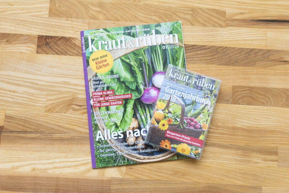 Gartenzeitschriften: Eine Ausgabe der Kraut & Rüben mit dem Jahreszeitenbuch.