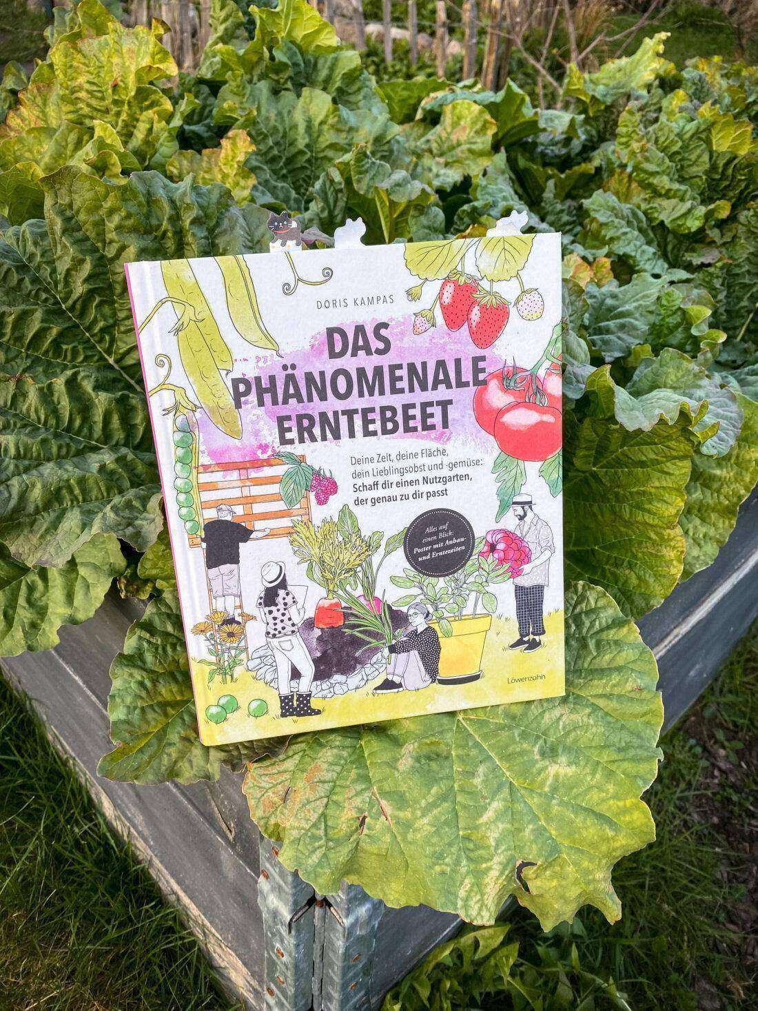 Foto des Buchs Das phänomenale Erntebeet in einem Rhabarberbeet. 