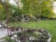 Blick in einen Garten, der mit wenig Geld gestaltet wurde.