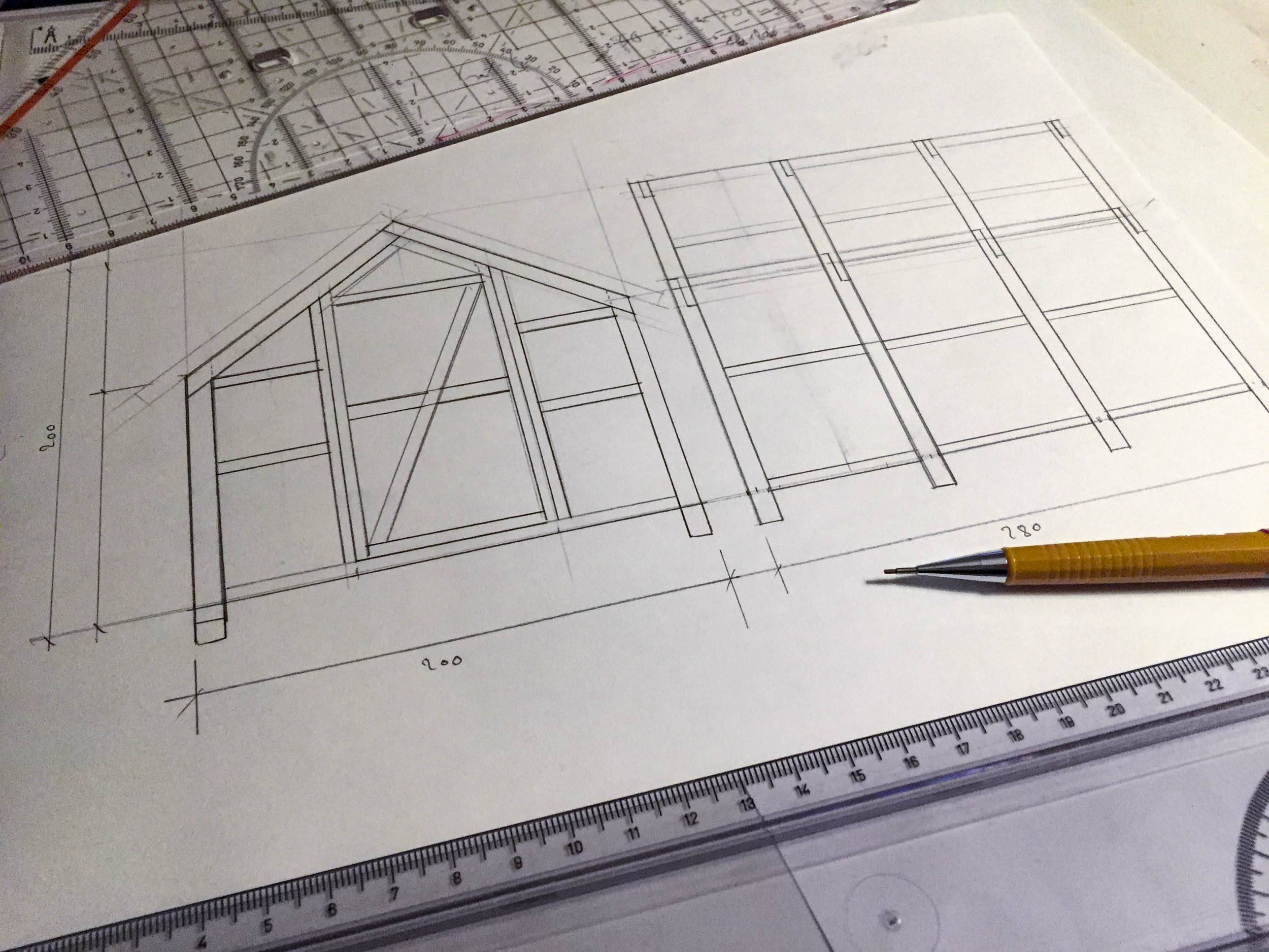 Planskizze für das Gewächshaus